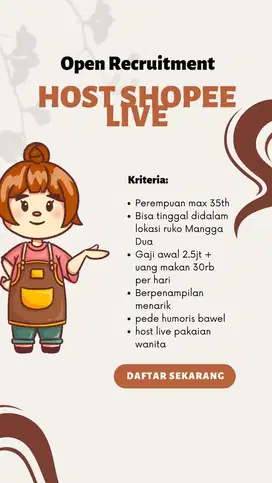 LOKER HOST SHOPEE LIVE
