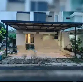 Kanopi rangka baja ringan cat hitam dop