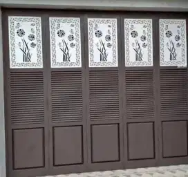 Pintu gerasi dan ruko. Pelat cutting laser mewah