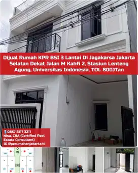 KPR Rumah Di Jagakarsa Dekat Stasiun Lenteng Agung  Halte TB Simatupan