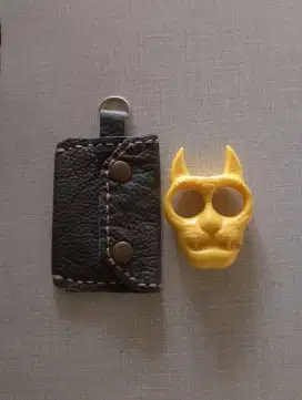 Gantungan kunci knuckle dompet kulit gantungan kunci multifungsi