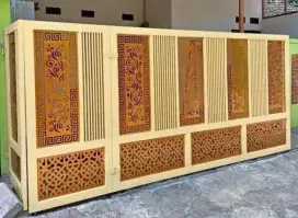 Pagar gerbang pelat cutting laser mewah