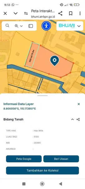 Tanah murah jln raya kampus unud Jimbaran 1000m2 idr 7 JT/m2