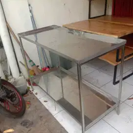 Meja stainless 2 susun