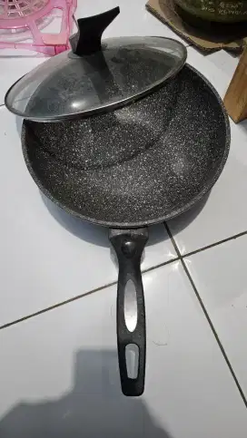 Wok pan moegen germany marble coating 30cm Wajan Panci Anti Lengket