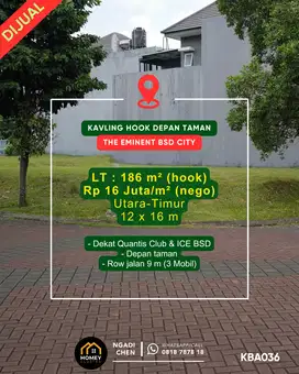 Kavling Hook 186 m² The Eminent dekat QBig & ICE BSD City
