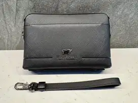 braun bufflel clutch bag tas pria 100% original mulus