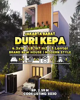 Rumah Baru Design Modern Style, 10 menit Ke Mall Taman Anggrek