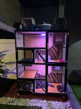 KANDANG ALUMUNIUM 2 RUANG PLAYGROUND PREMIUM
