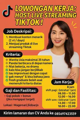 DIBUTUHKAN HOST LIVE