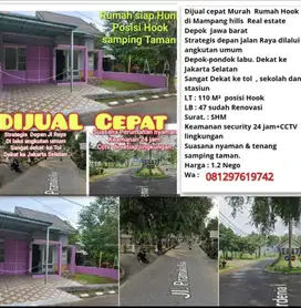 DIJUAL CEPAT RUMAH HOOK SIAP HUNI – HARGA DI BAWAH PASARAN DI DEPOK