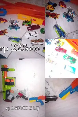 Mainan senjata nerf dan mobil hotweels