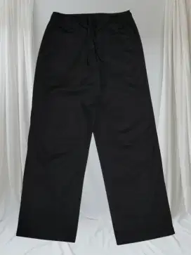Celana Panjang Relax Loose Pants Hitam Unisex Pinggang Karet XL