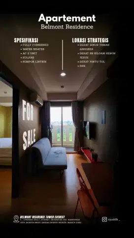 Dijual apartement belmont tower everest, 1 bed room. (HARGA TERMURAH)