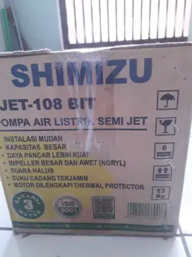 Dijual Pompa air Semi jet pump Merek SHIMIZU tipe JET 108 BIT