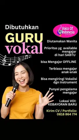 Lowongan GURU VOKAL