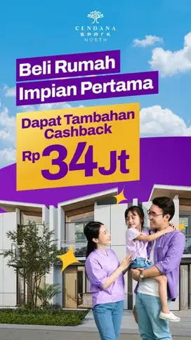 cicilan 2 jutaa , siap huni , free biaya2 , free furnish