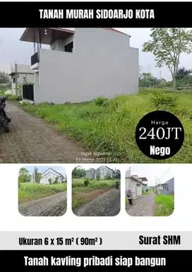 Tanah pekarangan Shm lokasi Sidoarjo kota