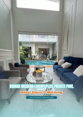 Rumah Modern Luxury plus Privat pool di Villa Puncak Tidar Malang