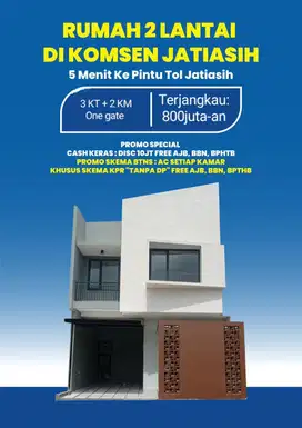 Rumah  2lantai cluster bisa tanpa DP! Deka ke tol Jatiasih kota Bekasi