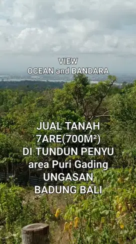 jual tanah 7are tundun penyu view laut dan bandara