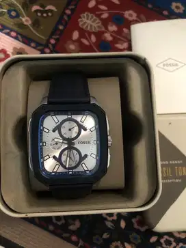 Jam tangan FOSSIL ORIGINAL 100% navy leather
