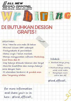 LOWONGAN DESIGN GRAFIS