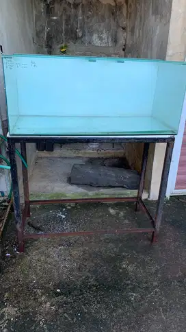 Aquarium Bekas Rasa Baru (100x45x40) + Rak Holo Kokoh