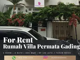 Disewakan Rumah di Perumahan Villa Permata Gading 4 Bedroom 3,5 Lantai