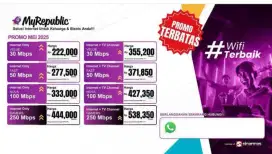 Pemasangan wifi internet wifi myrepublic suoer ngebut mulai dari 200