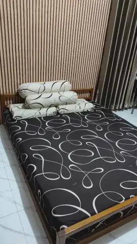 Jual dipan jati minimalis plus kasur busa inoac