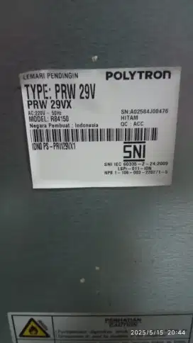 Kulkas POLYTRON Inventer 2 pintu PRW 29VX