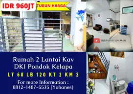 Rumah Kav DKI Pondok Kelapa 2 Lantai 68mtr