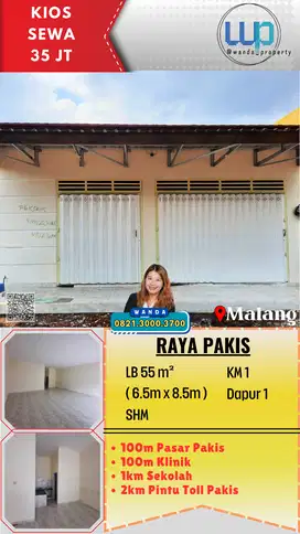 Disewakan Kios Dekat Pasar Pakis