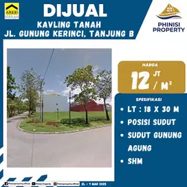 DIJUAL Kavling posisi Sudut Jl Gunung Kerinci Tanjung Bunga