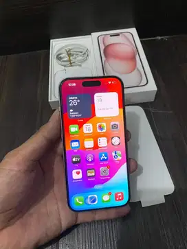 Iphone 15 128gb Pink IBOX Mulus Fullset Ori Garansi On Jan 2026