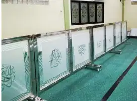 Stiker cuting sandblast sticker sekat akrilik masjid musholla dll