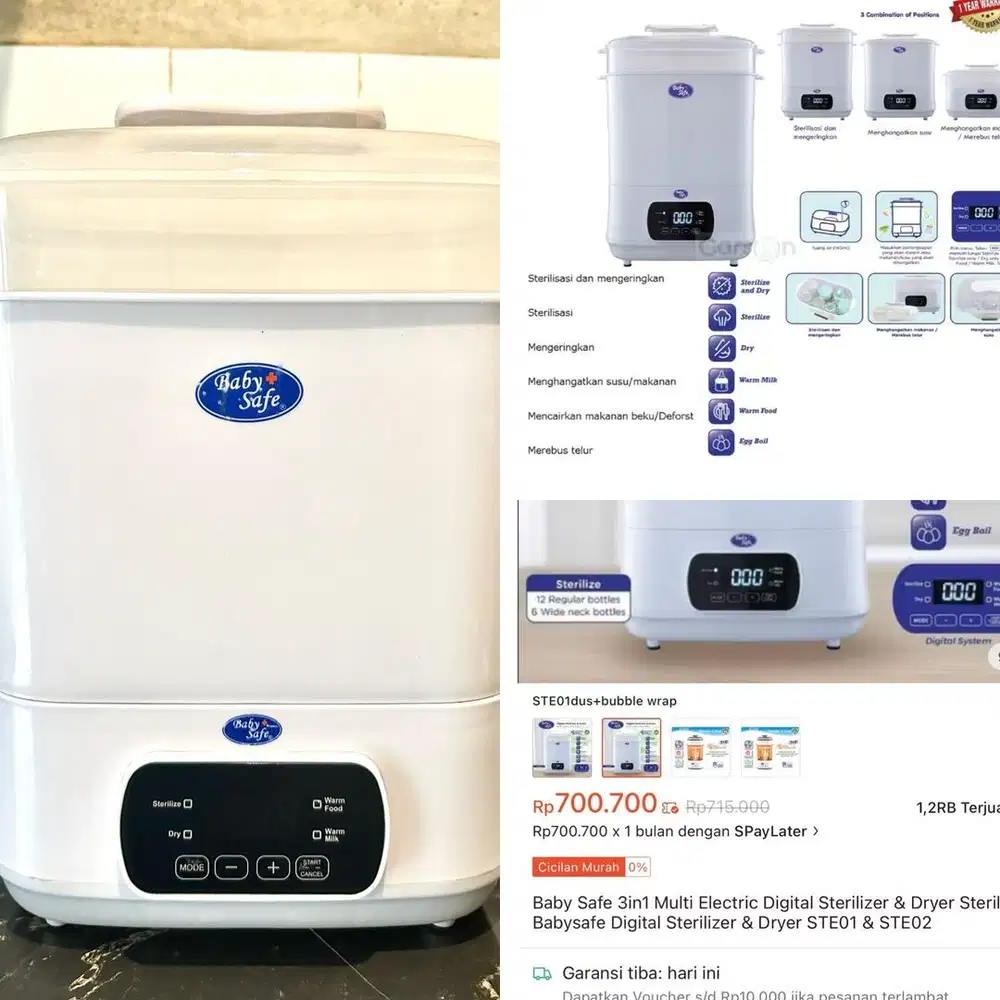 Sterilizer Baby Safe 3in1