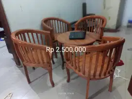 4 kursi 1 meja kayu jati bekas Bogor Dramaga Pratama