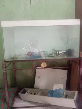 Aquarium 80x40 GRATIS meja + talang filter