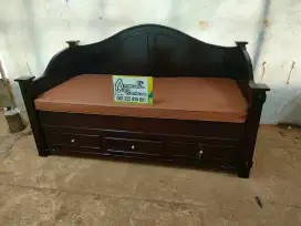 Bangku santai minimalis set matras full kayu jati