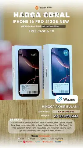 iPhone 16 Pro 512Gb New Garansi Resmi