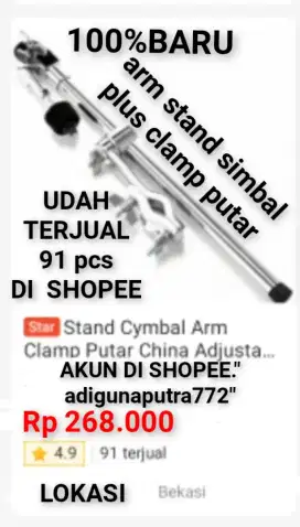 100%br TERLARIS TERMURAH ARM STAND SIMBAL PLUS CLAMP