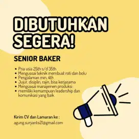 Lowongan kerja Senior Baker