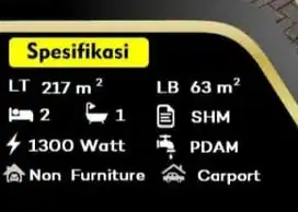 Rumah 2kt 1km lingk asri