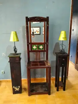 meja kaca antik