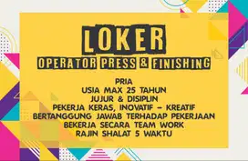 LOKER - OPERATOR DAN FINISHING