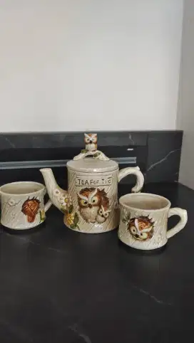 1 set Teaset owl
