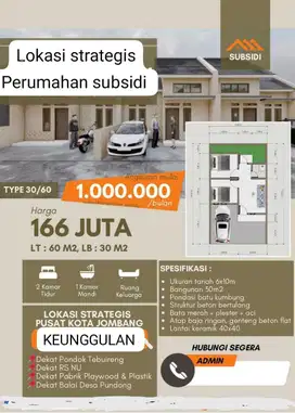 Jual perum di Pundong Diwek angsuran mulai  1 juta an
