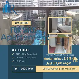 Turun Harga 2,5 &gt; 1,9 M nego  Taman Anggrek Residences 2 BR 50 M2 FF